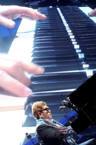 Elton John podczas koncertu w Madrycie, 26 czerwca 2019 rok