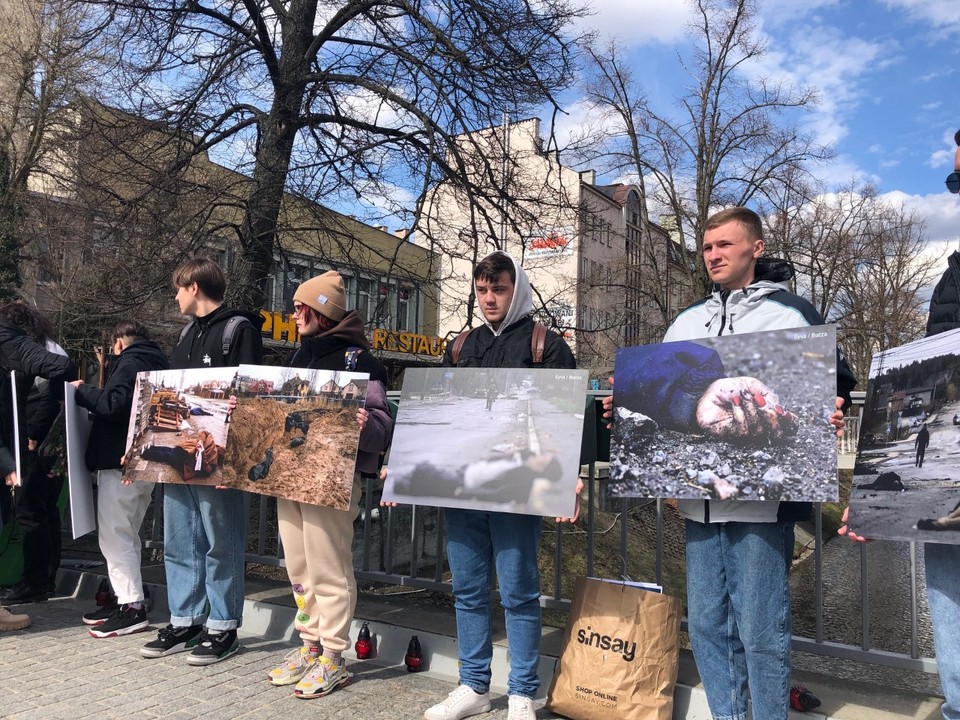 Demonstracja solidarności z Ukrainą w Kielcach