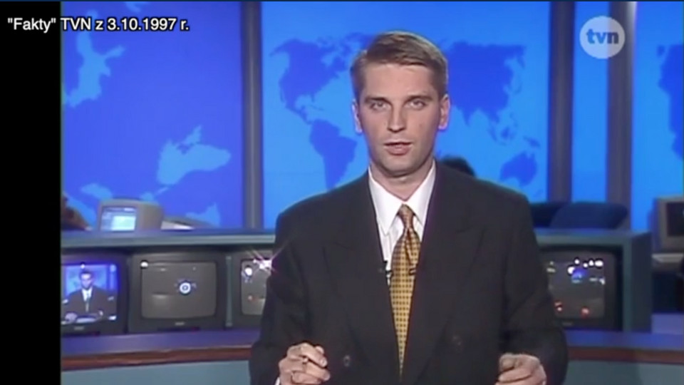 25 lat TVN – Tomasz Lis prowadzi pierwsze wydanie "Faktów TVN"w 1997 r.