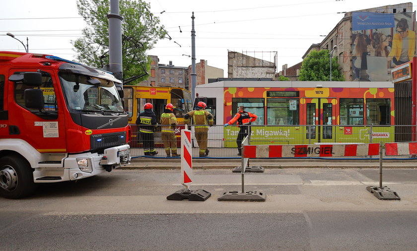 Zderzenie tramwajów na Zachodniej w Łodzi. Są ranni