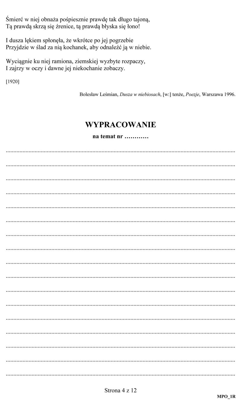 Matura 2019. Arkusz maturalny z języka polskiego na poziomie rozszerzonym