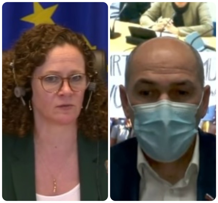 Evropska moderatorka i Janez Janša