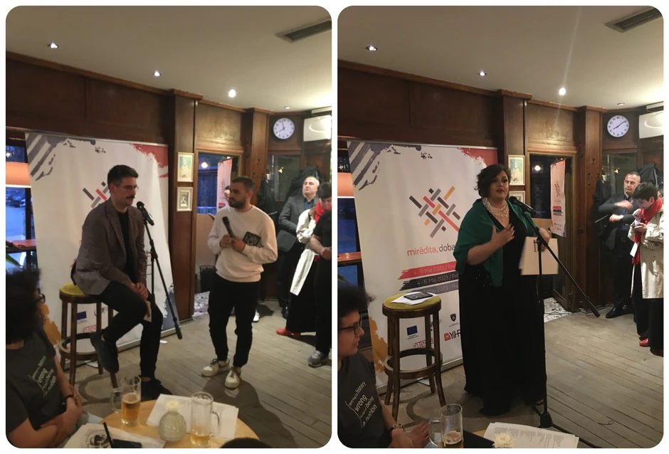 Pesničko veče na festivalu "Mirdita, dobar dan" u okviru koga su poeziju čitali Đorđe Simić i Mila Mihajlović