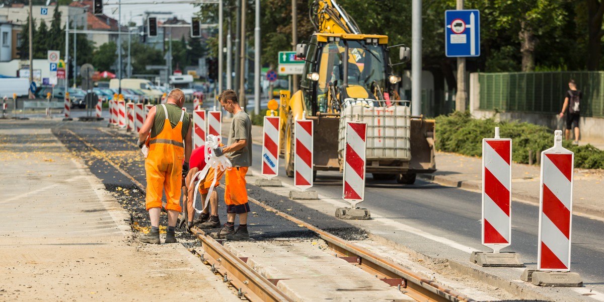 Remont ulicy Dąbrowskiego w Poznaniu