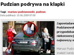 "Pudzian" lansuje się w klapkach i skarpetach