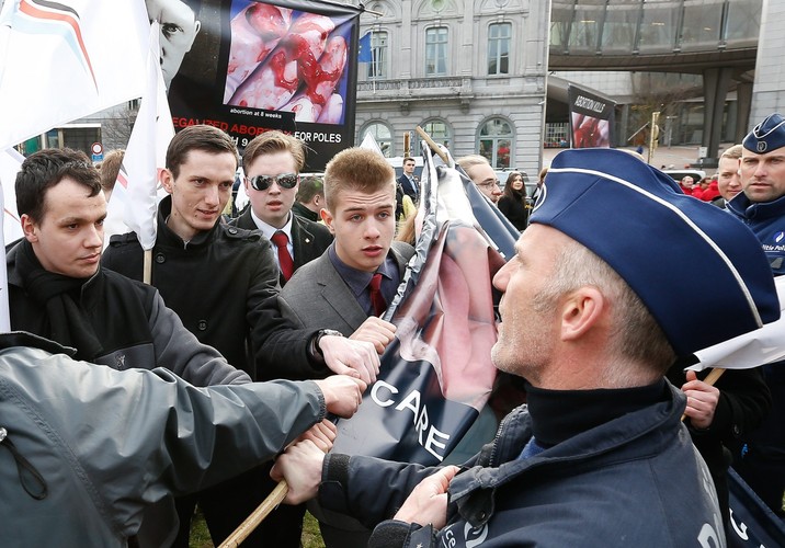Pikieta antyaborcyjna w Brukseli