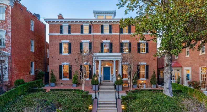 This Georgetown estate is a combination of three homes on 3017, 3009, and 3003 N St. NW.Courtesy of Sean Shanahan