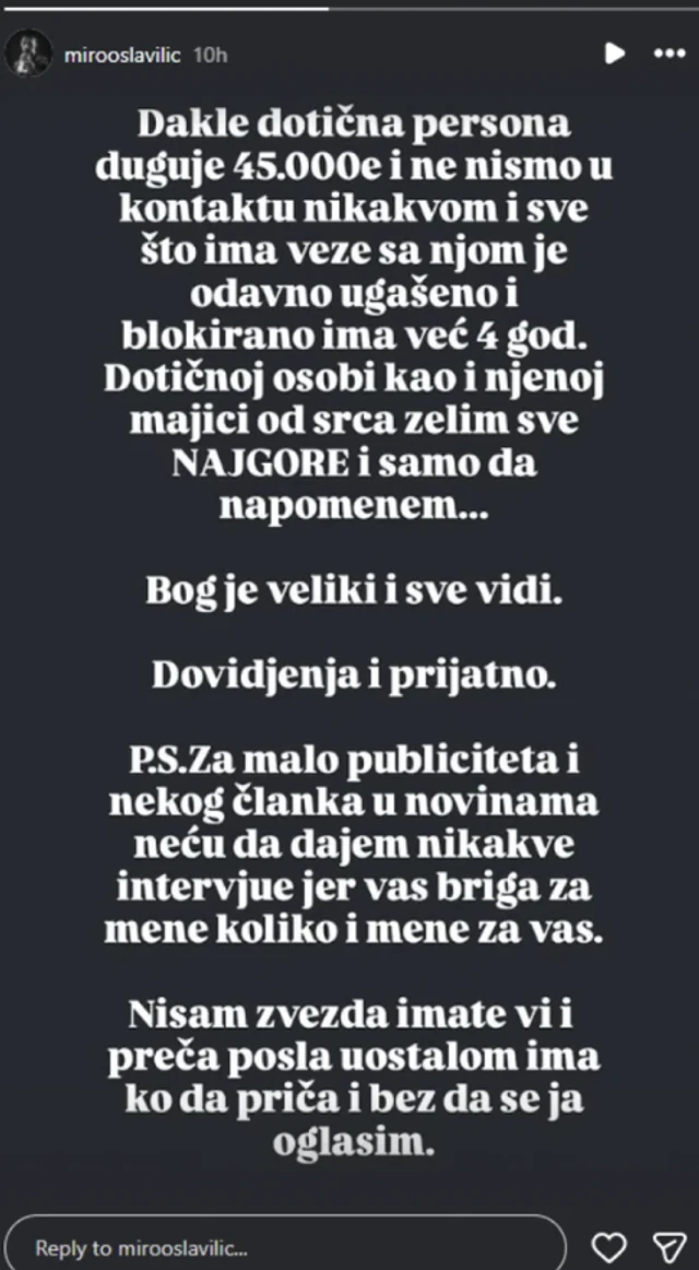"Plaćao sam joj infostan dok je bila u Zadruzi!": Miroslav Ilić žestoko udario na bivšu i traži basnoslovnu svotu novca nazad