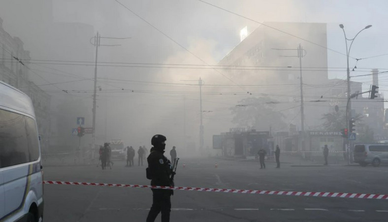 Centrum Kijowa po uderzeniu irańskimi dronami