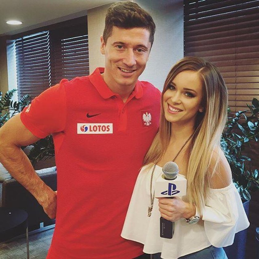 Piękna blondynka zajęła się Lewandowskim