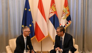 Ambasador Austrije Kristijan Ebner i predsednik Srbije Aleksandar Vučić