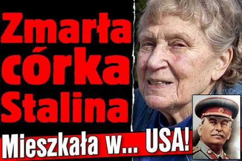 Zmarła córka Stalina. Mieszkała w... USA!