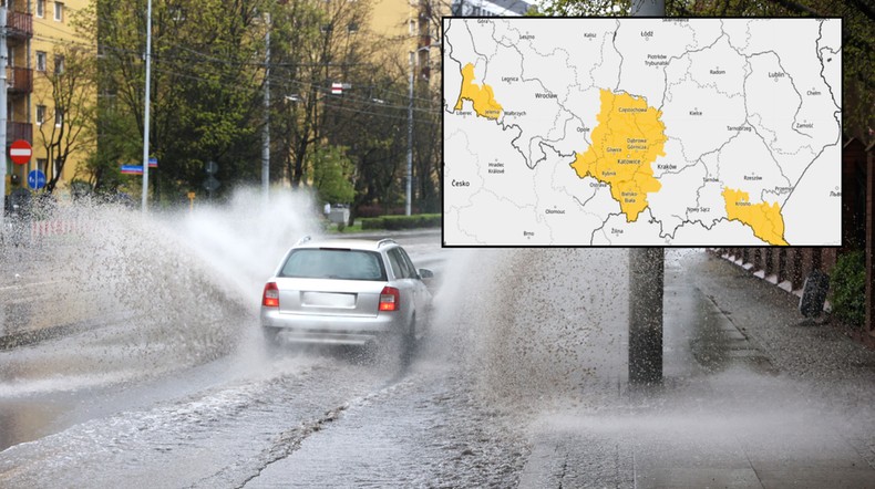 Najbliższe godziny przyniosą silny wiatr, sporo deszczu i burze. Są ostrzeżenia (mapa: IMGW)