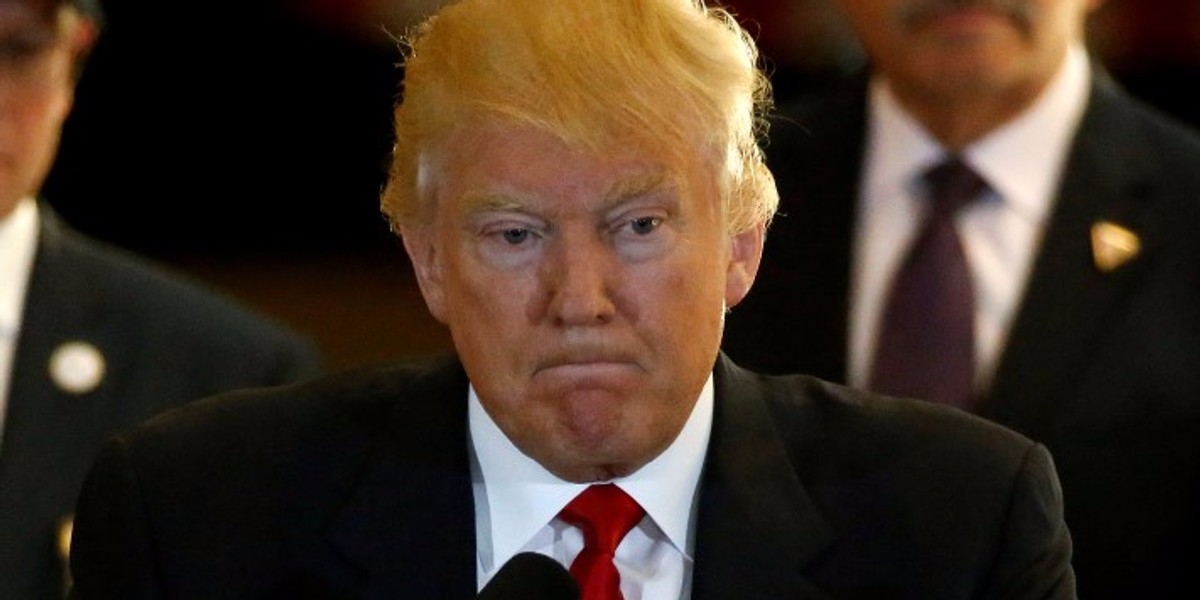 US Republican presidential candidate Donald Trump speaks during a news conference at Trump Tower in New York City.