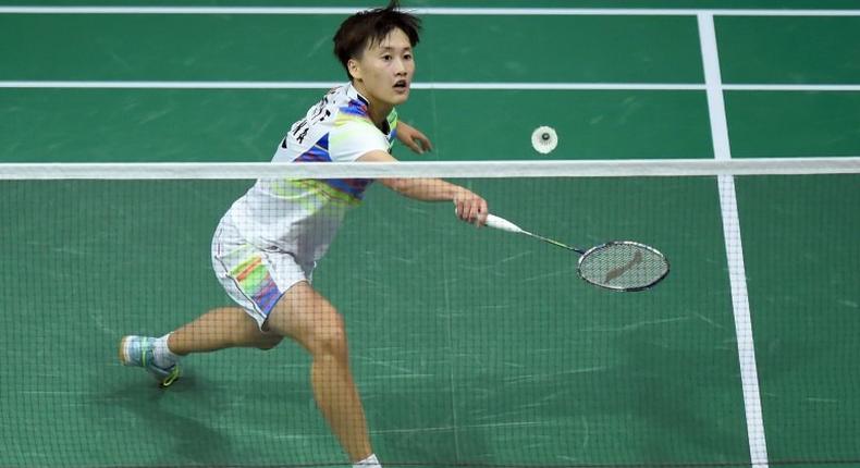 China's Chen Yufei returns against Japan's Akane Yamaguchi during their round three women's singles match during the 2017 BWF World Championships of badminton at Emirates Arena in Glasgow on August 24, 2017