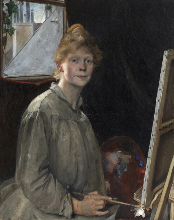 Mina Carlson-Bredberg (1857–1943, Szwecja) Portret własny1889olej, płótno Prins Eugens Waldemarsudde, Sztokholm