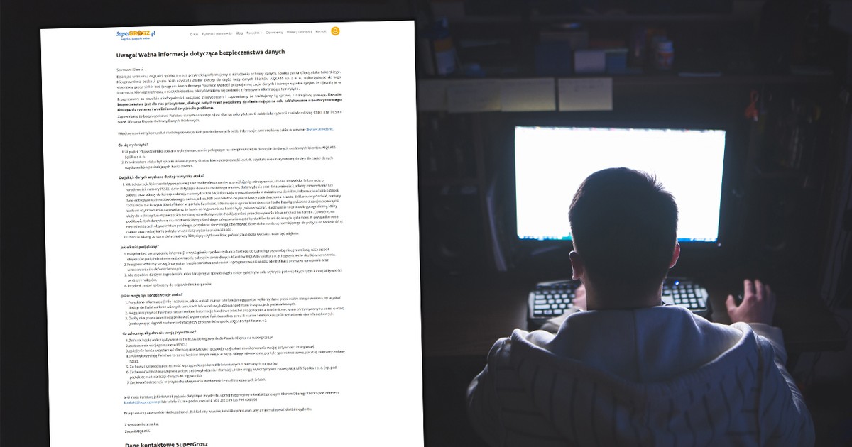 Poważny wyciek danych. Mamy oświadczenie firmy. Oto co należy zrobić