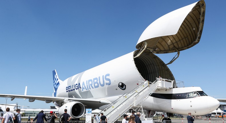 The BelugaXL is one of the few cargo planes in the world that has a nose-loading door.Shan Yuqi/Xinhua via Getty Images