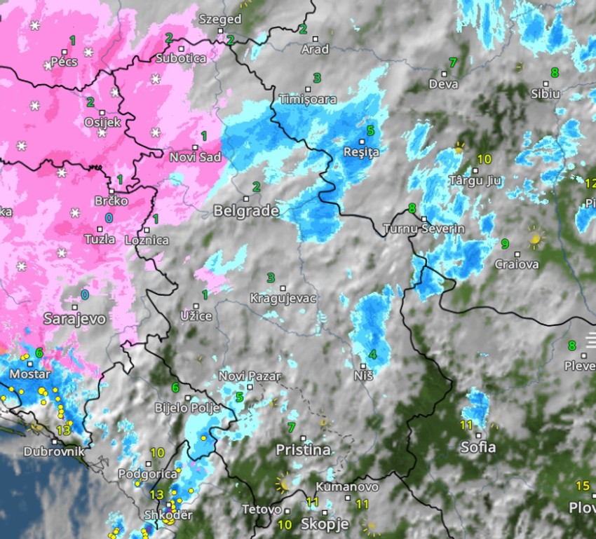 Sneg u Srbiji u 9 sati