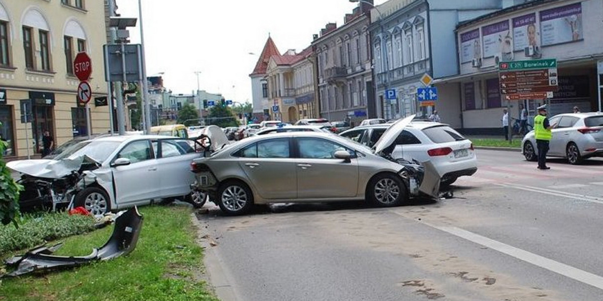 Karambol w centrum Rzeszowa.