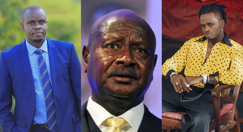 Balaam Barugahara, President Museveni and Diamond Platinumz