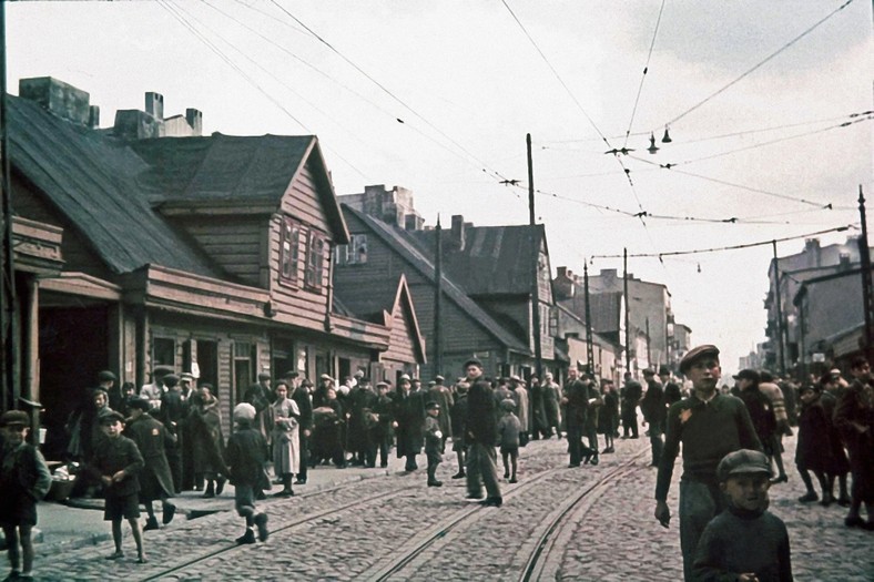 Ulica Zgierska w łódzkim getcie (zdjęcie wykonane w 1941 r.)