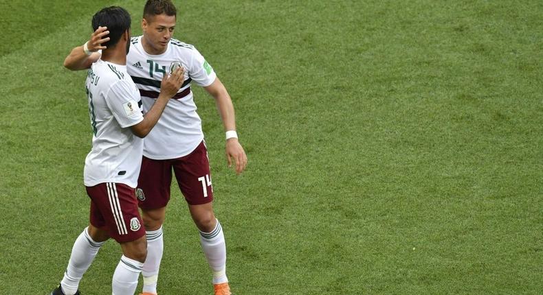 Mexican forwards Carlos Vela, left, and Javier Hernandez, right, will lead the Major League Soccer All-Stars against the Mexican League All-Stars in Los Angeles on August 25, MLS announced Wednesday Creator: PASCAL GUYOT