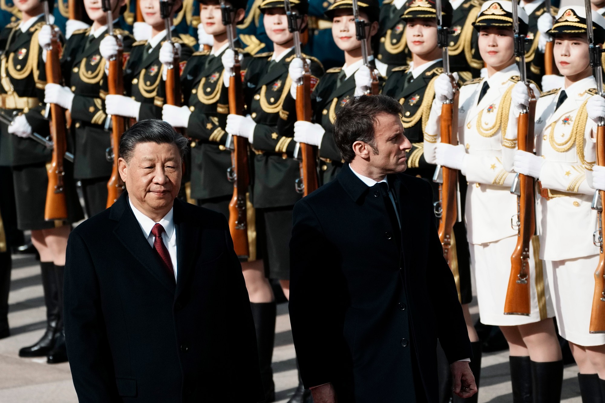 Francúzsky prezident Emmanuel Macron na návšteve Číny.