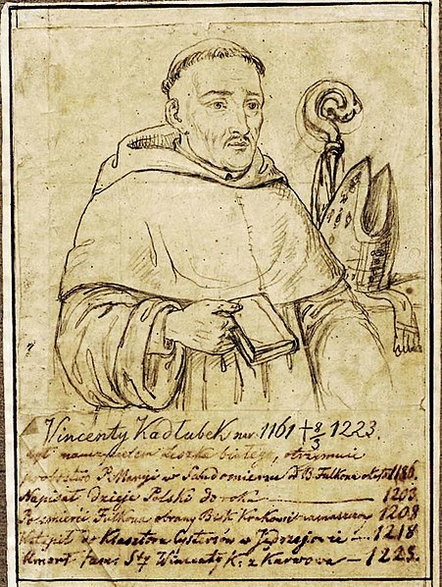  Portret Wincentego Kadłubka w stroju duchownym autorstwa Aleksandra Lessera - domena publiczna