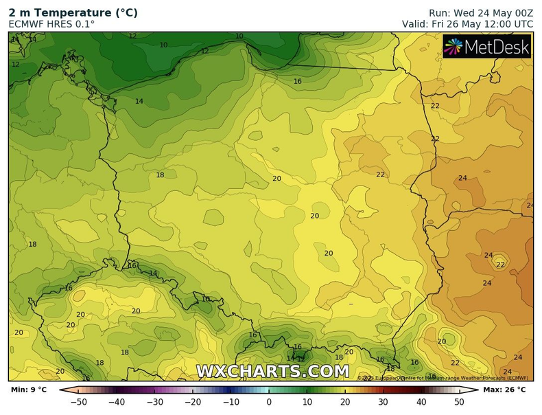 Temperatura powoli, ale systematycznie, zacznie się obniżać.