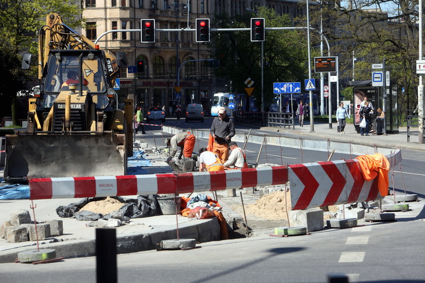 Roboty drogowe na Podwalu we Wrocławiu