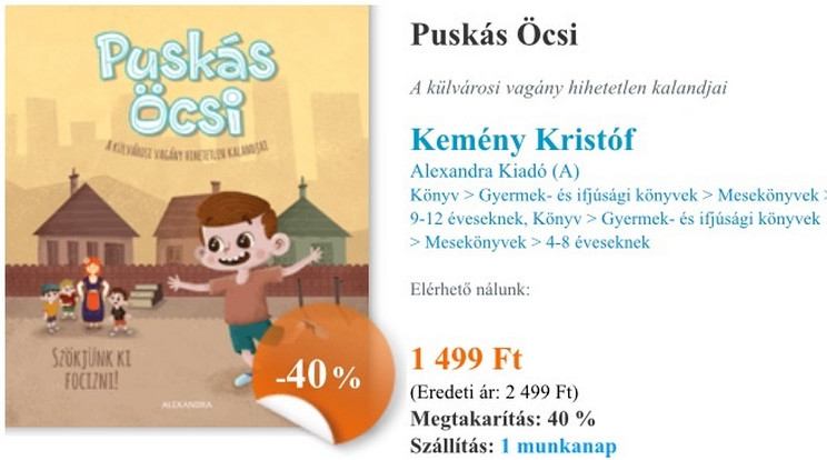 40%-os kedvezménnyel kapható a könyv