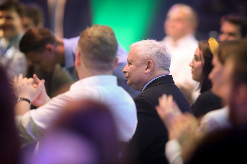 Michał Moskal i Jarosław Kaczyński na wiecu przedwyborczym w 2020 r. w Lublinie