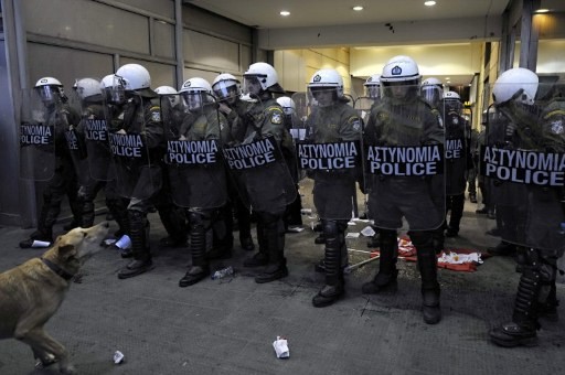 Protestujący pies z Grecji