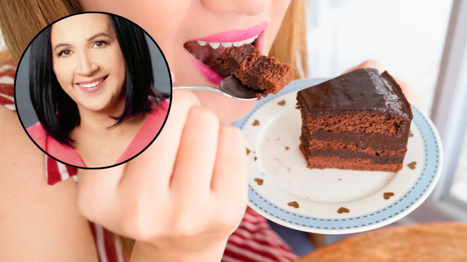 Dietetyczka Joanna Zielewska (w kółku) wyjaśnia, jak oduczyć się jedzenia słodyczy