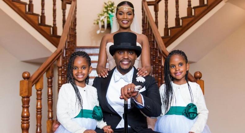 Blended Family: Miss Momanyi with her husband and his daughters with Grace Msalame 