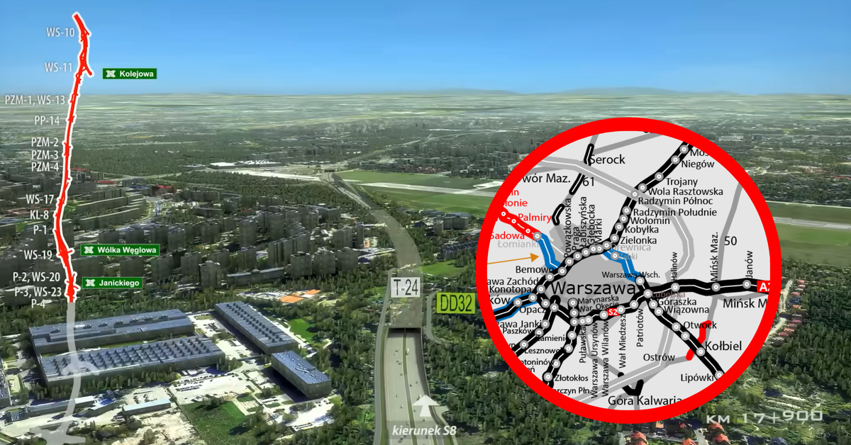 Trasa S7 w Warszawie. Ekspresowa „wylotówka” z dwoma tunelami i pięcioma węzłami [MAPA]