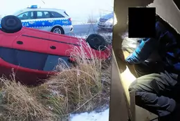 Pijany 52-latek dachował autem w rowie. Uciekł i schował się przed policją w kartonie na strychu