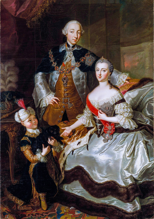 Piotr III i Katarzyna II, obraz Anny Rosiny de Gasc, 1756 rok.