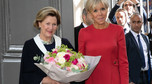 Żona prezydenta Francji podczas wizyty w liceum w Rounen