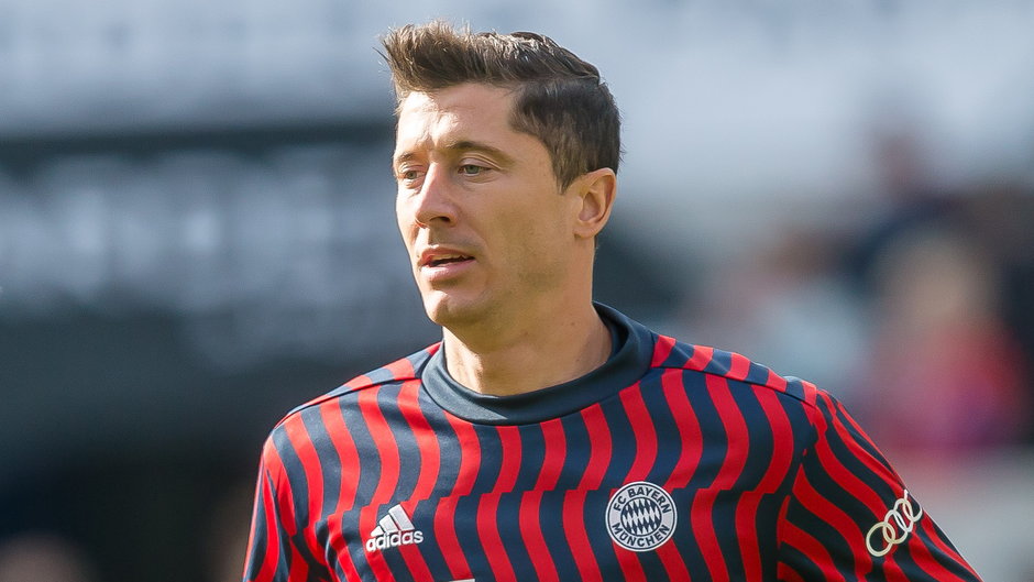 Robert Lewandowski w barwach Bayernu Monachium (maj 2022 r.)