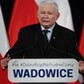 Wadowice, 12.11.2022r. Prezes PiS Jarosław Kaczyński podczas spotkania z wyborcami.