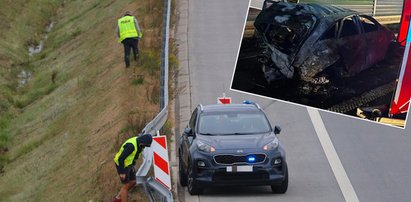 Rodzina spłonęła żywcem w wypadku na autostradzie A1. Czego szuka policja prawie trzy tygodnie po tragedii? FILM