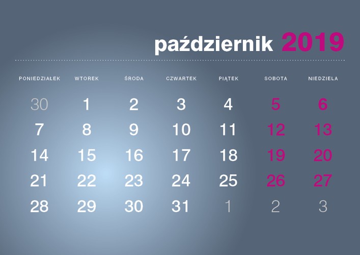 W październiku 2019 roku nie będzie możliwości przedłużenia weekendu