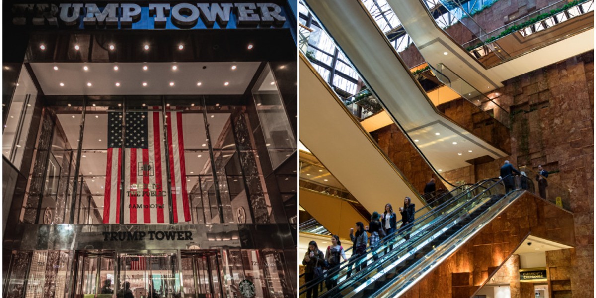 Najsłynniejszym nowojorskim wieżowcem byłego prezydenta jest Trump Tower, zlokalizowany przy 5 Alei, z pozłacanymi elementami architektonicznymi. Znajdują się tam biura i mieszkania.