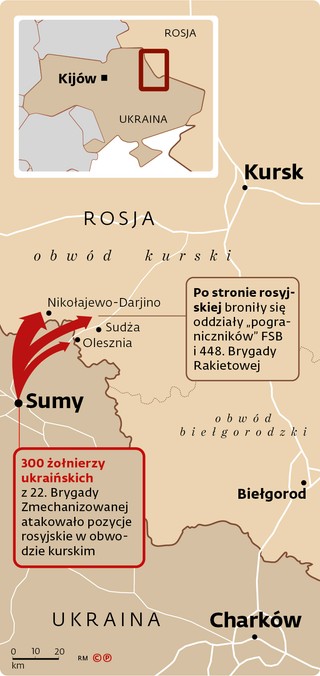 300 żołnierzy z 22. Brygady Zmechanizowanej atakowało pozycje rosyjskie w obwodzie kurskim