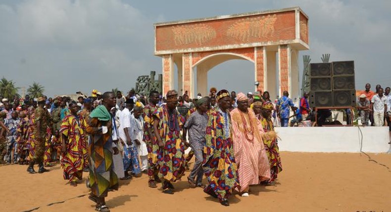 Voodoo festival procession at the Door of No Return, Ouidah, Benin Republic [DW]