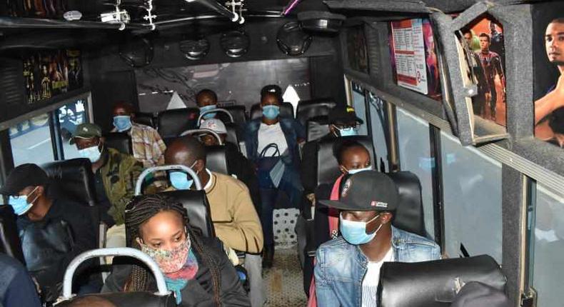 A photo inside one of the matatus in Nairobi