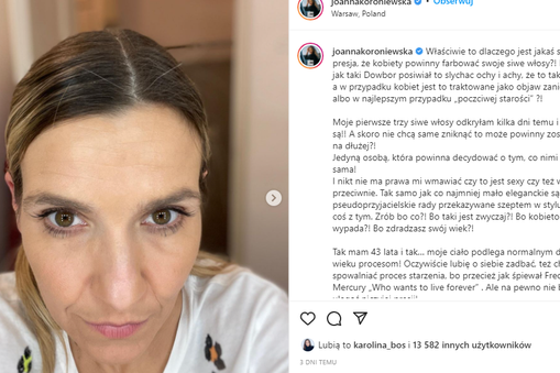 Wpis z profilu Joanny Koroniewskiej na Instagramie