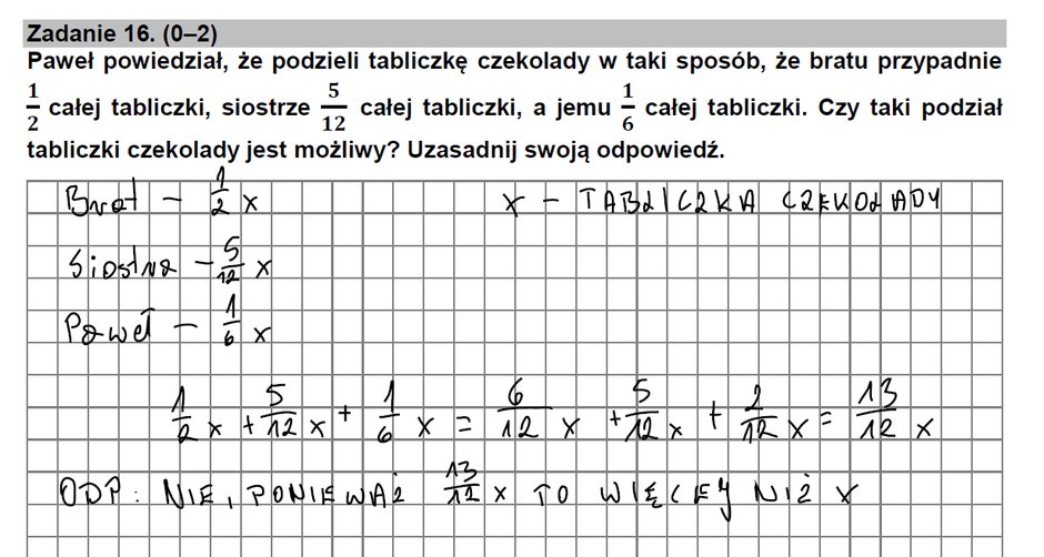 Egzamin ośmioklasisty. Zadanie 16